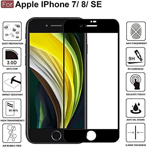 Image of STP FEEL [2 Pack Military Grade Premium Tempered Glass For iPhone 7 / iPhone 8 (4.7 Inch) Edge to Edge Super Tough 9H Hardness Screen Protector Guard with Easy Installation Kit