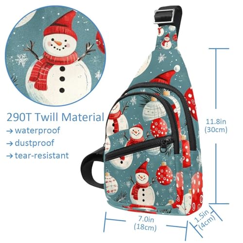 Mochila cruzada de muñeco de nieve ajustable para excursiones en Navidad 4