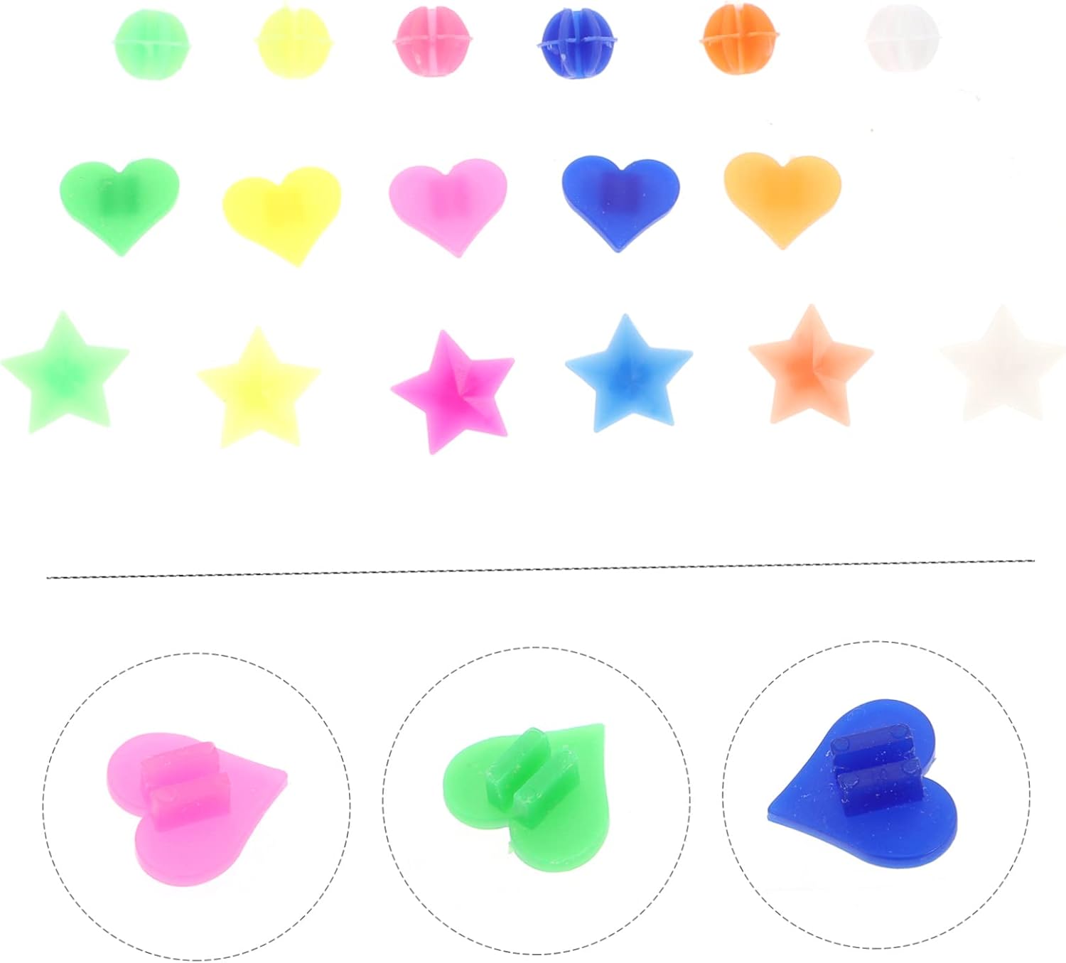 108pcs Bike Wheel Beads Star Heart Plastic Clips for Bike Decoration Easy Clip Design for Bicycles