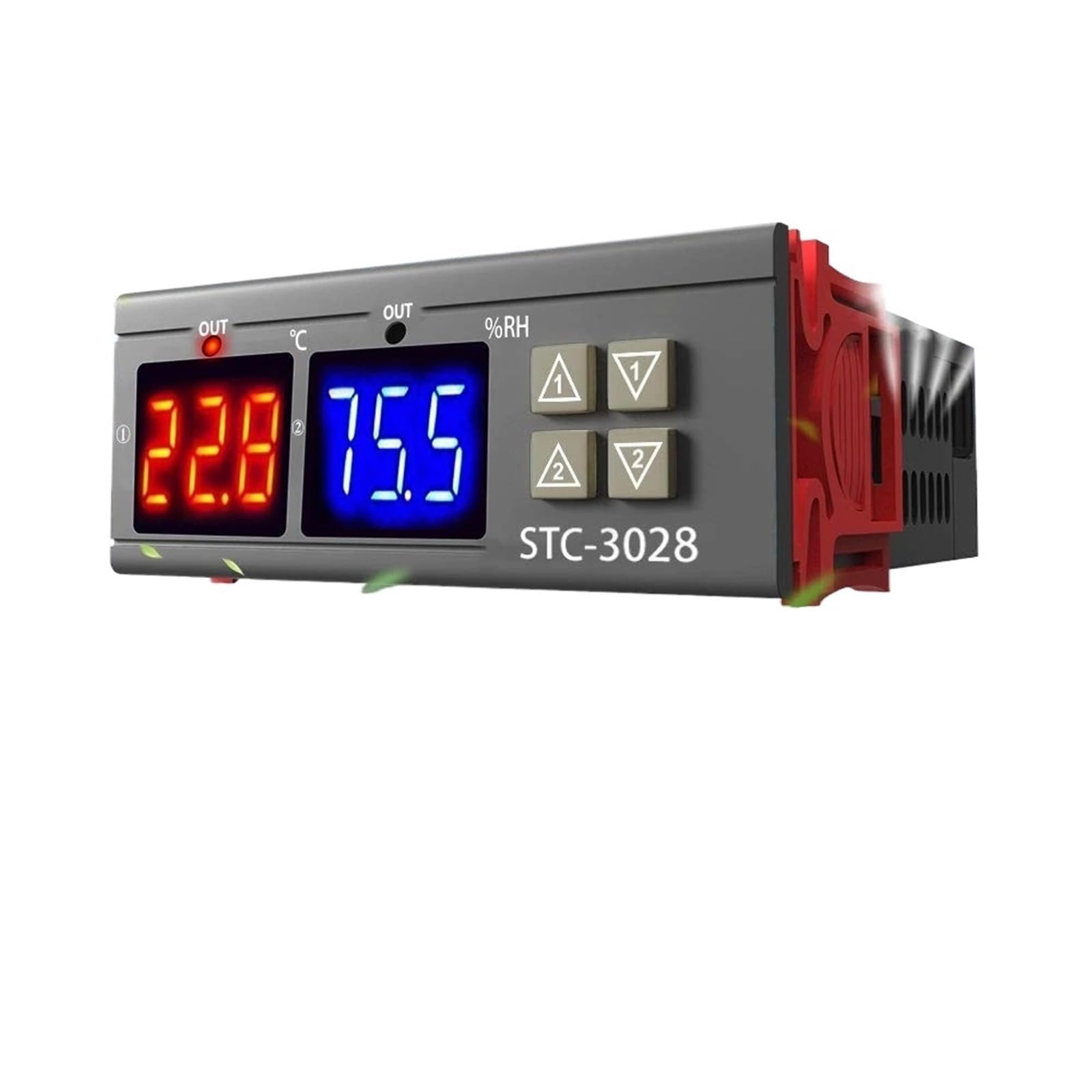 Doppio termostato Digitale Controllo umidità Temperatura STC-3028 Termometro Igrometro Regolatore incubatrice AC 220V DC 12V 24V (Color : Only Test Probe)