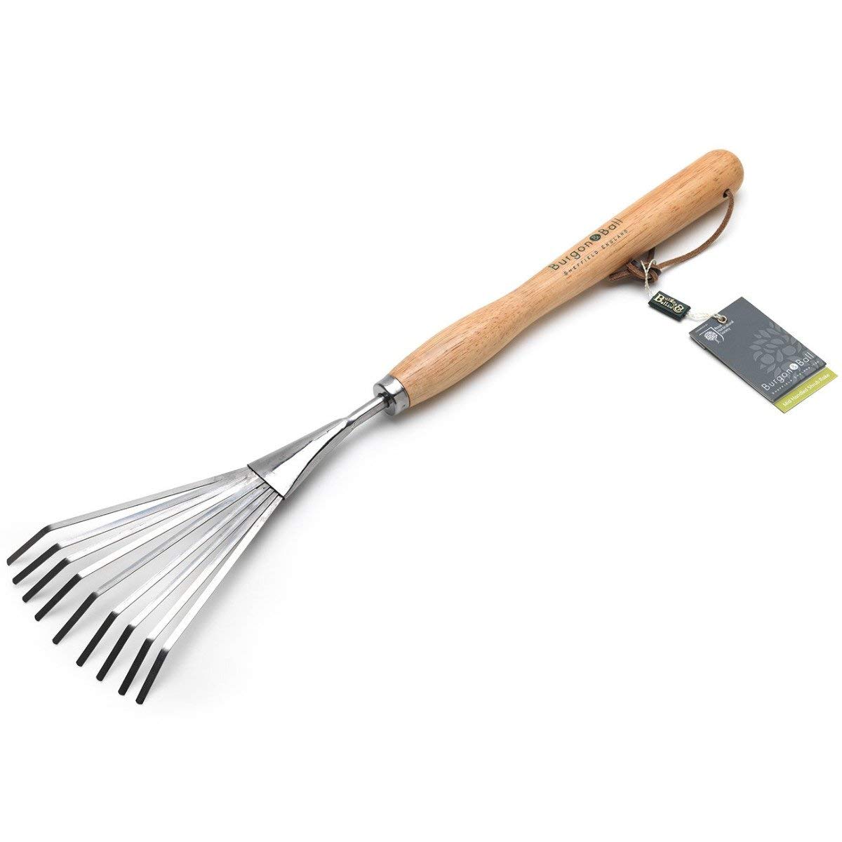 Rhs Grey|Black|White|Orange Burgon & Ball Gth/Ssrmhrhs Mid-Handled Stainless Steel Shrub Rake