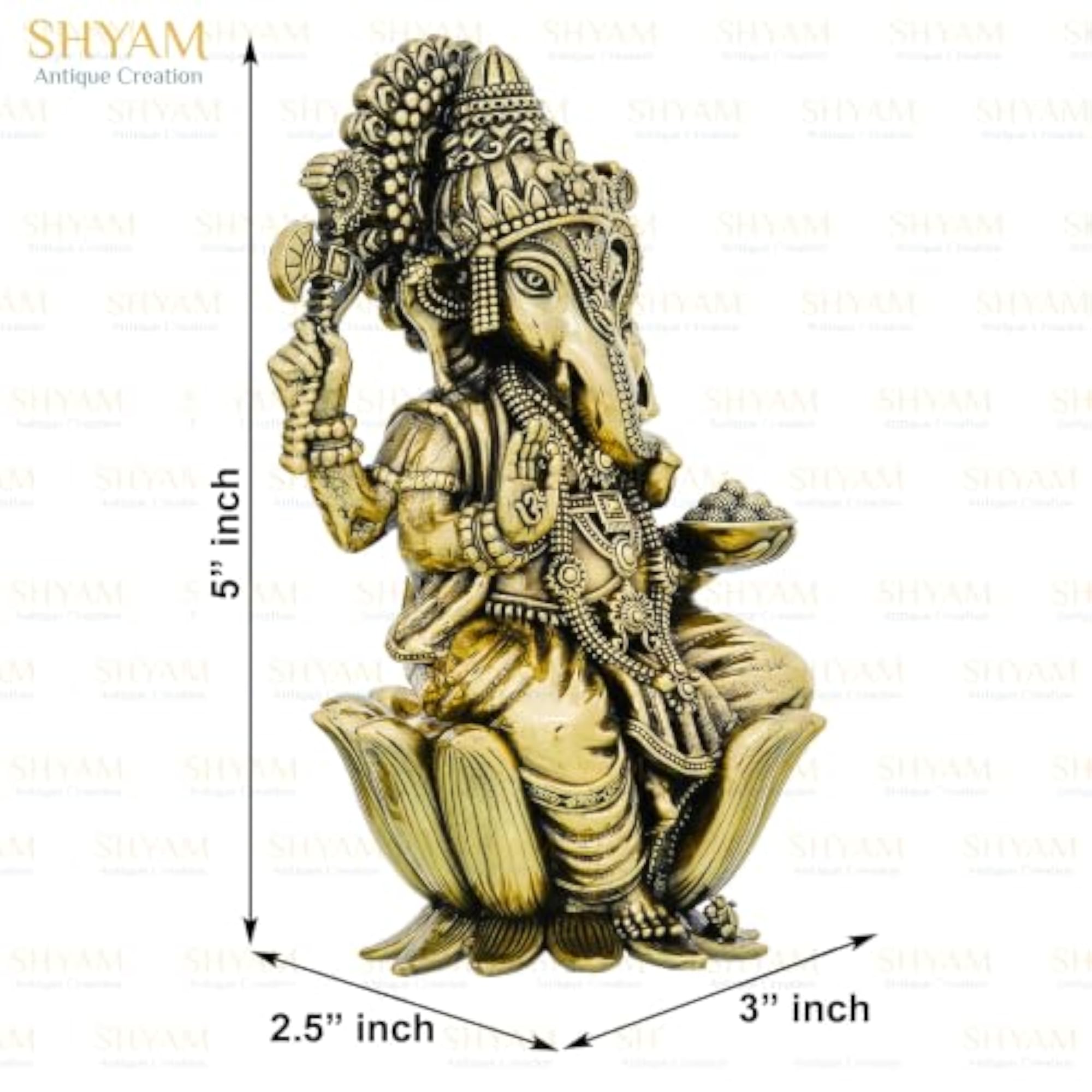Brass 5 Inch Lakshmi & Ganesha Idol Combo Set