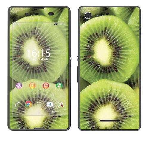 Adhesivo Sony Xperia E3 con diseño Kiwis para renovar la tapa trasera de tu móvil