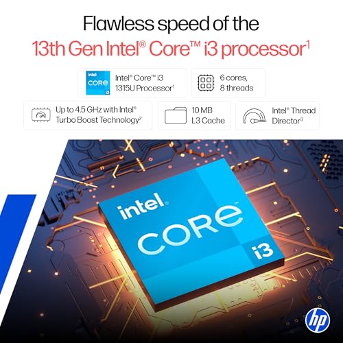 Image of HP 14, 13th Gen Intel Core i3-1315U (8GB DDR4, 512GB SSD) FHD, Anti-Glare, Micro-Edge, 14'' /35.6cm, Win11, M365 Basic(1yr)* Office24, Silver, 1.4kg, ep0294TU, Backlit, FHD Camera w /Shutter Laptop