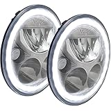 Vision X Lighting (XIL-7RDBKITJK) ジープJK用7インチラウンドVX LEDヘッドライト、2ライトキット、ブラッククロームフェイス