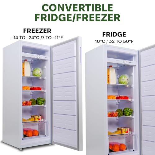 Hamilton Beach HBFRF6892-WHITE HBFRF6892 Upright Convertible Fridge/Freezer-Reversible Door-Removable Glass Shelves-Adju - Additional View