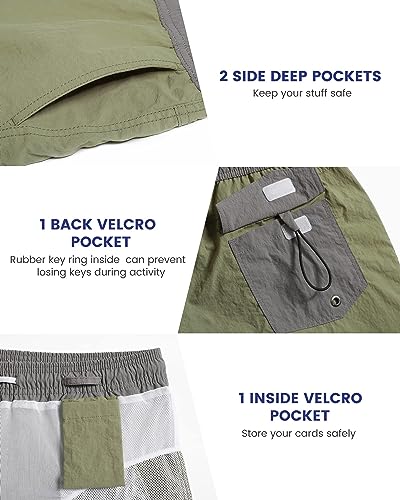Image of maamgic Mens Swim Trunks 5 inch with Mesh Lining Quick Dry Bathing Suits for Men Swim Shorts Swimwear