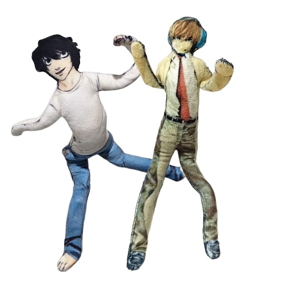 Jilijia 2PCS Anime Plush Light Yagami L Soft Stuffed Figures Funny Twistable Pillow 28CM Cartoon Figurine Collectibles Sofa Decorations Gifts