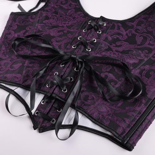 Image of Scarlet Darkness Corset Tops for Women Renaissance Underbust Corset Boned Lace Up Corsets