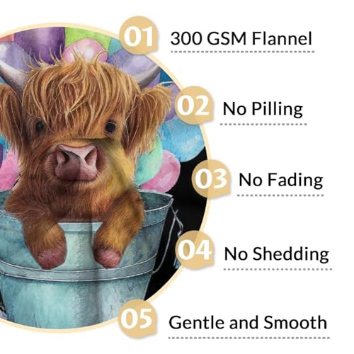 Highland Cow Blanket Gifts - 30x40 Inches Cute Throw Blanket for Girls - Colorful Soft Fuzzy Blankets for Couch & Office