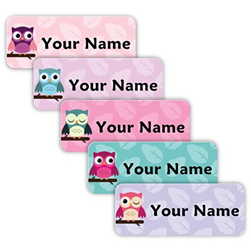 40 Original Personalized Waterproof Custom Name Tag Labels (Owls Theme) – Multipurpose Marking