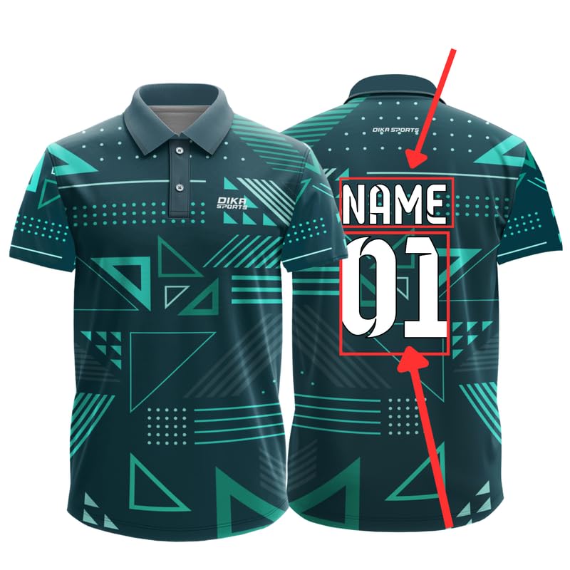 Dika Sports Custom Sports Cricket Jersey Customise t-Shirt for Men Personalised Name | 2 Year to 5XL