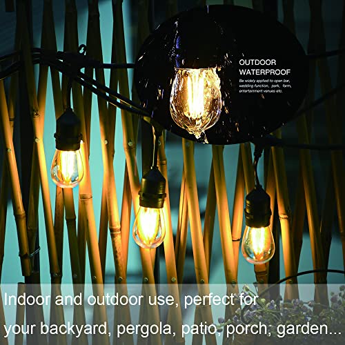 Solar String Lights Outdoor Waterproof Led 54Ft Heavy Duty Outdoor String Light Solar Powered With 24 Glass Hanging S14 Edison Bulbs Solar Light Balcony Fence Patio Light String Lights #TOP6