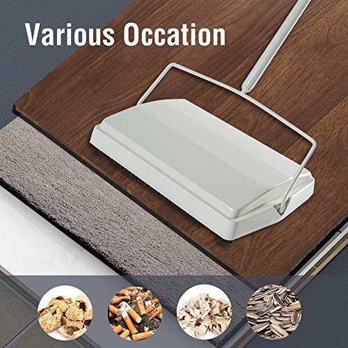 image for JEHONN Carpet Floor Sweeper with Horsehair, Non Electric Manual Sweepi