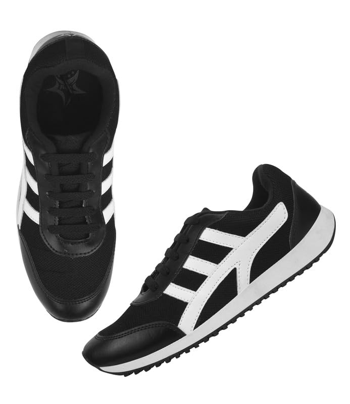 Image of Unistar Sports Shoes for Men | Non-Slippery Black & Red Shoes | Comfortable & Water Resistant | Outdoor, Casual, Jungle, Sports, Running, Hiking, Trekking | Size - 6