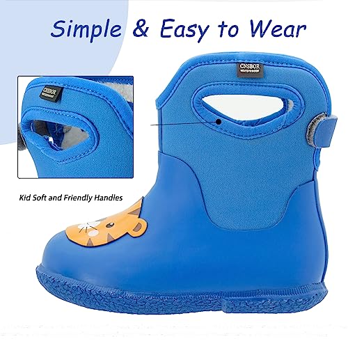 CNSBOR Kids Rain Boots for Toddler Girls Boys Seamless Rubber Boots Waterproof Boots for Kids Lightweight Unisex-Child Handle It Rain Boots Kids2