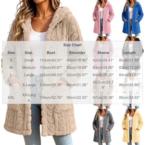 Cethrio Sherpa Checkered Jacket Long Fleece Jacket Women Zip Oversized Fleece Coats Winter Fuzzy Outerwear Fall 2026 Fashion Chaquetas De Invierno Para Mujer Capsule Wardrobe Essentials - image 4