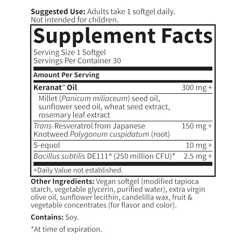 Image of Garden of Life Herbals Menopause Supplement with S-equol & Trans-Resveratrol for Multi-Symptom Relief, Keranat for Thicker, Fuller Hair Growth - Non-GMO, Gluten-Free, Vegan, Berry Flavor, 30 Servings