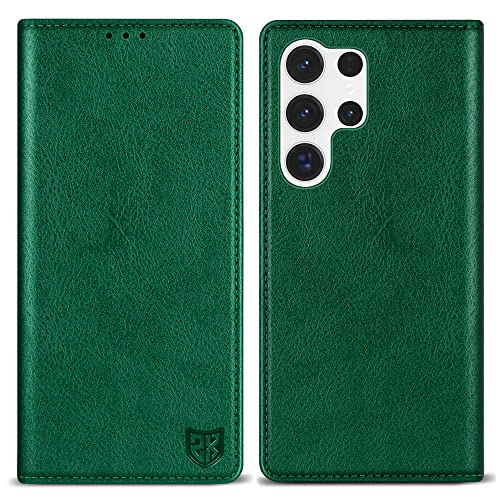Image of ZZXX for Galaxy S23 Ultra Wallet Case Strong Magnetic 6.8 inch,Green