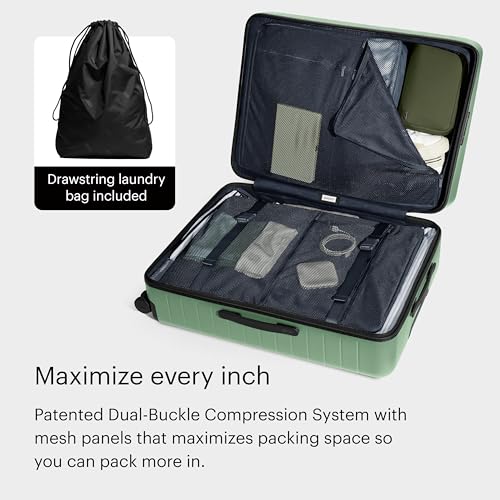 Image of Away Large Checked Luggage - 29-Inch Lightweight Hardside Suitcase with Four WhisperGlide 360 Spinner Wheels, Interior Compression System, TSA-Accepted Lock - Sea Green