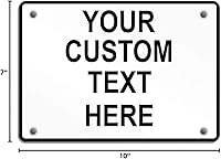 Vista 28 de Cartel de aluminio resistente a la intemperie de varios tamaños, personalizable con texto en inglés