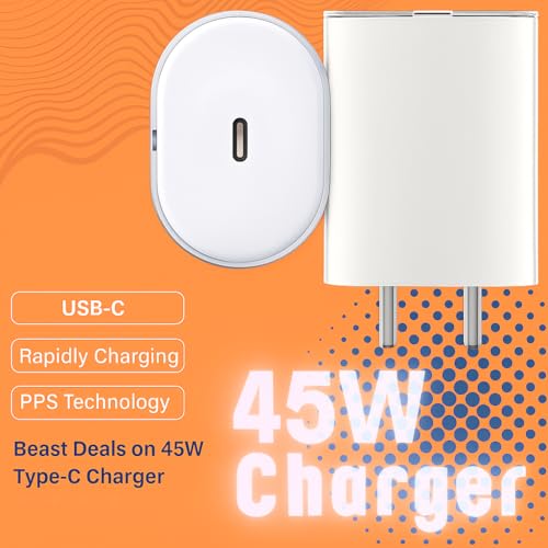 Image of 45W Fast Charger for Nothing Phone 3A /2A /2 /1, CMF Phone 1 | PPS PD 3.0 Type-C Wall Adapter | BIS Certified | Compatible with Nothing 3A Pro /2A Plus | White