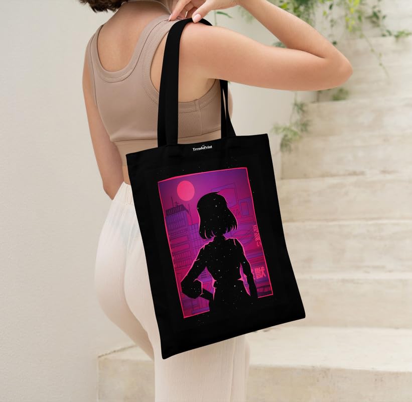 Image of TrendoPrint Reusable Shopping Bag Canvas Tote Bag for Grocery, College, Office & Shoulder Handbag Travel Bag for Men and Women (14x16 inches)