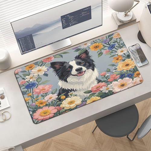 Alfombrilla para escritorio Border Collie Florals grande miniatura 6