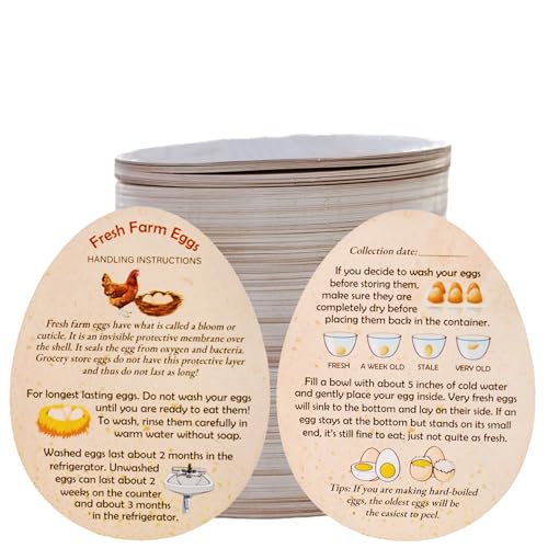 250 Pcs PREMIUM Fresh Farm Egg Handling Instruction...