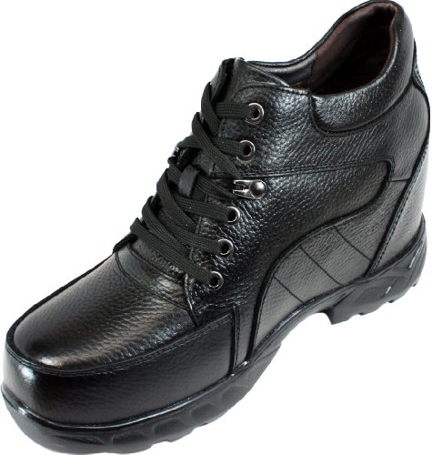 Calden Men's Invisible Height Increasing Elevator Shoes - Black Pebble Grain Leather Lace-up Boots - K107216 - Size 9 D(M) US - 5.2 Inches Taller2