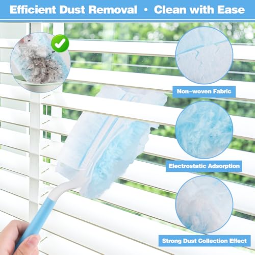 Kuvarix 52 Pezzi Duster Ricariche Compatibile Con Swiffer, Kit Per Piumini Cattura Polvere Con 1 Manico, 1 Manici Telescopici, Piumini Catturapolvere Per Capelli, Polvere, Sporco - 3