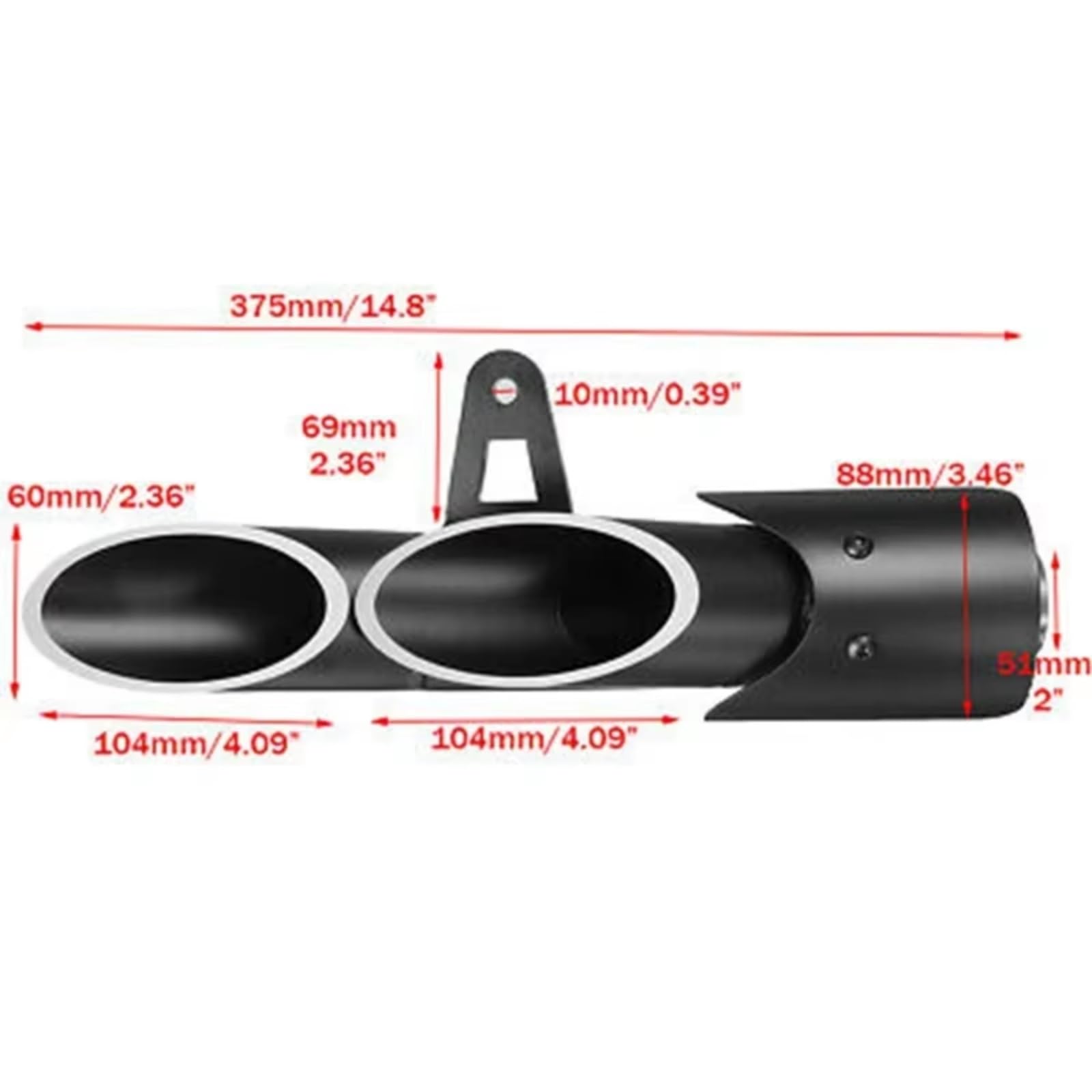 Schalldämpfer Endtopf Für CMX 500 Für CMX500 51mm Motorrad Auspuff Doppel Unten Slip-On Links Rechts Auspuff Mittleren Link Zubehör | A