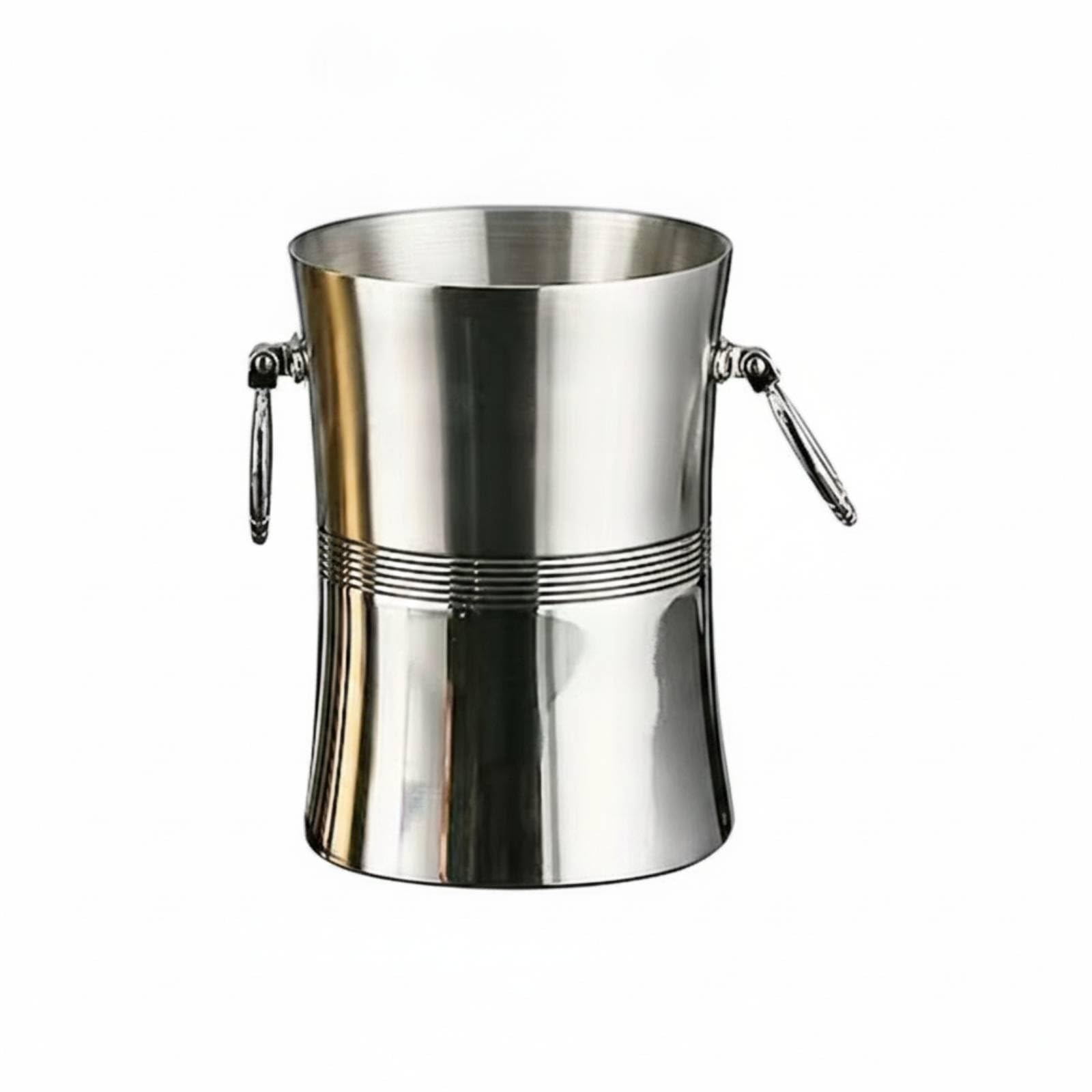 Secchiello da Ghiaccio con Manici a Anello Isolante Secchiello Termico in Acciaio Inox Termico per Sommelier, Ristoratori, Ristorante, Bar