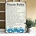 Quxya House Rules Sign Room Rules Sign House Rules Metal Sign Farmhouse Living Room Home Decor Wall Art 8x12In Inspirational Family Quote Tin Signs