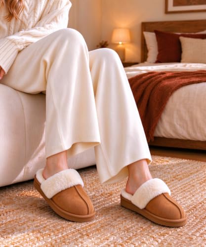 Fuzzy Slippers for Women Memory Foam Indoor House Shoes - Image 3