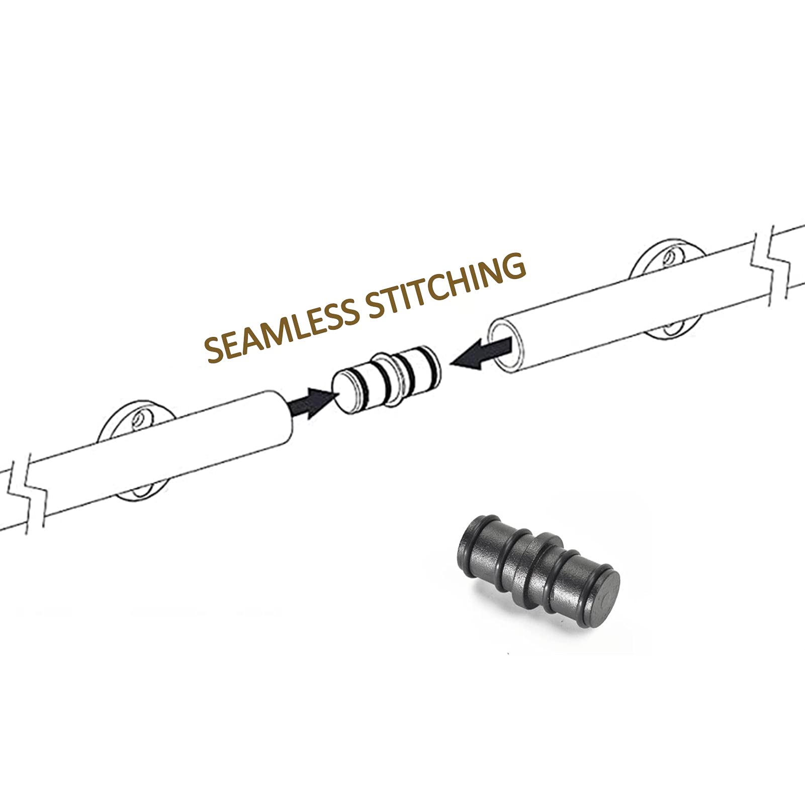 Scaletta Rolling Track Set completo Hardwar 6.6ft-13ft, inox Tubo rotondo Ladder Mobile Scala Scorrimento fienile per Biblioteca/Loft/Home/Indoor/BookStor, ruote a rulli da pavimento (nessuna scala)