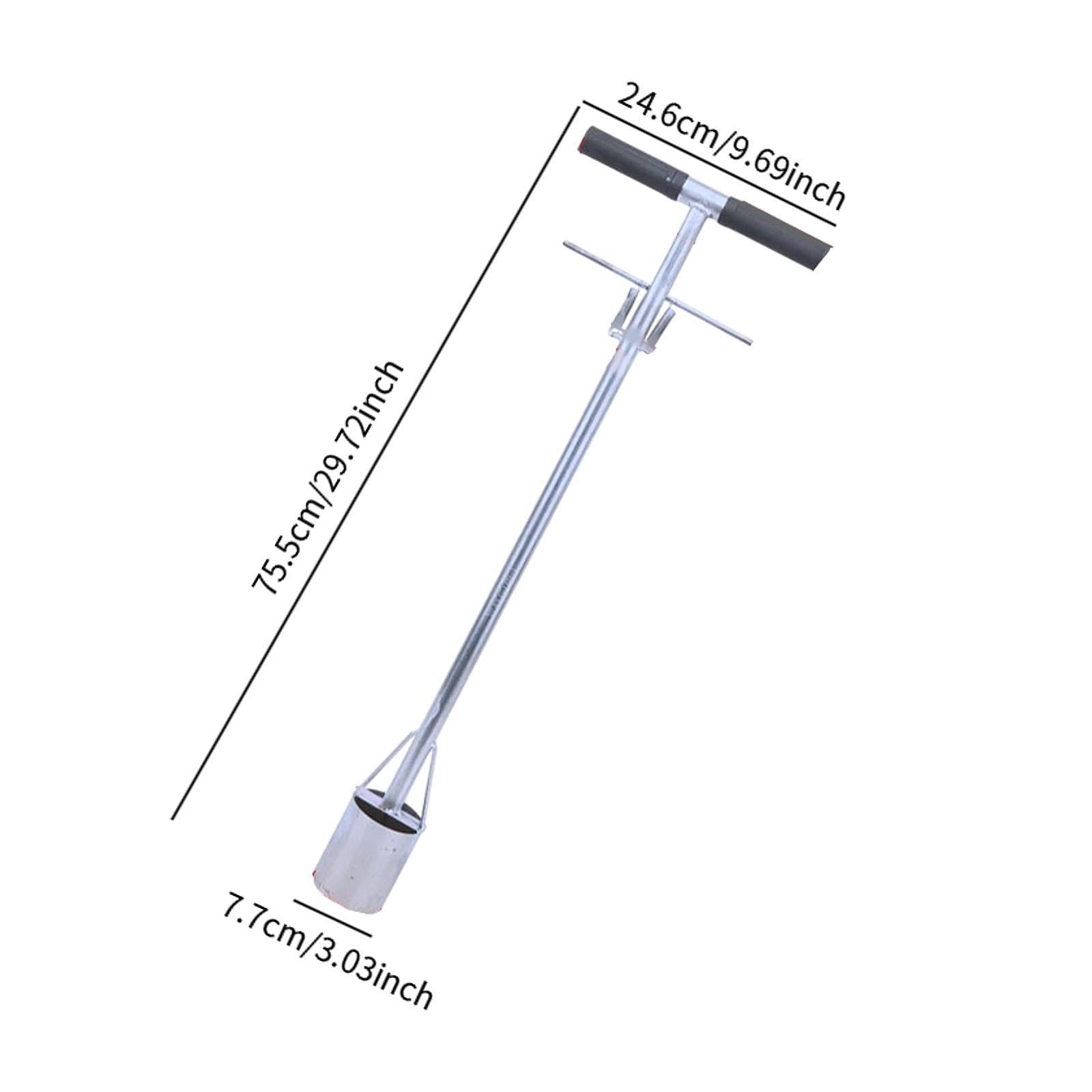 Bodensammler Langlebige Edelstahlausführung Pflanzenumsetzer mit Ergonomischem Griff Tragbarer Unkrautstecher Grabfunktion für Gärten Grünflächen Und, 7.7 Cm Durchmesser