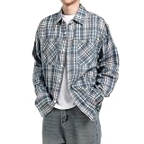 [FOMANSH] メンズ 長袖 チェックシャツ カラー付き ポケット カジュアル