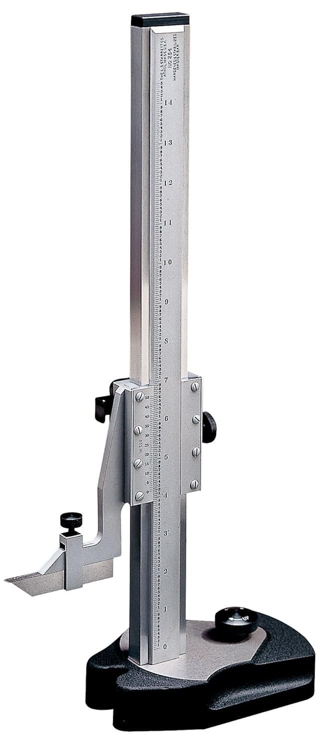 254EM Series Master Vernier Height Gage, 0-12"/300mm Range, 0.001"/0.02mm Graduation, 5-7/8" x 3-7/8" Base Dimension