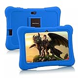 PRITOM 7 Zoll Kinder Tablet Android 10, Tablet für Kinder, 32 GB ROM, WiFi Android Kinder Tablet, Elternkontrolle, Spiele, Quad Core, Kindersoftware vorinstalliert mit Tablet Hülle für Kinder (Blau)
