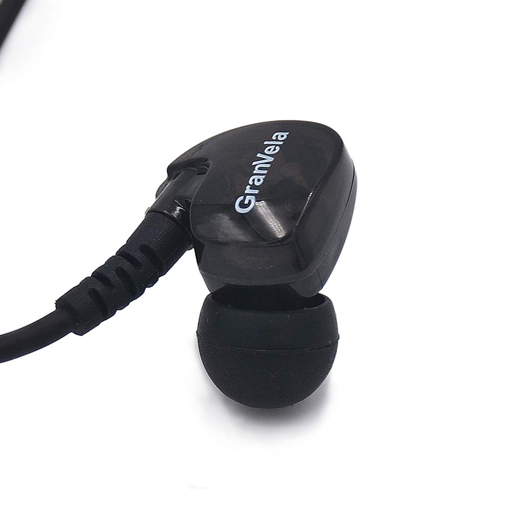 GranVela Écouteurs de Sport GV1 avec Fil à mémoire et Isolation phonique, écouteurs Intra-Auriculaires pour Gym et Course à Pied avec Microphone (Noir)