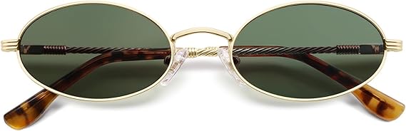 Retro Oval Cat Eye Sunglasses for Women Y2k Trendy Narrow 90s Sunnies Designer Sun Glasses AP3721