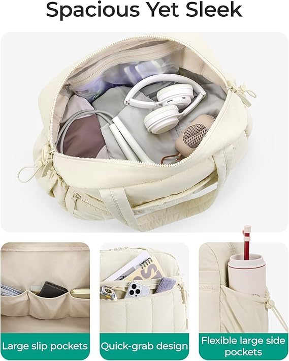 Image of Gym Bag for Women, Duffle Bag for Travel with Wet Pocket, Lightweight Carry on Weekender Duffel, Water Resistant