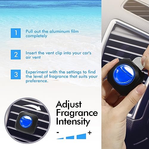 Image of Car Air Fresheners, Ocean, 6-Pack, 4ml Each, Car Fresheners for Women Men, Long Lasting Air Freshener for Car Vent Clips, Car Refresher