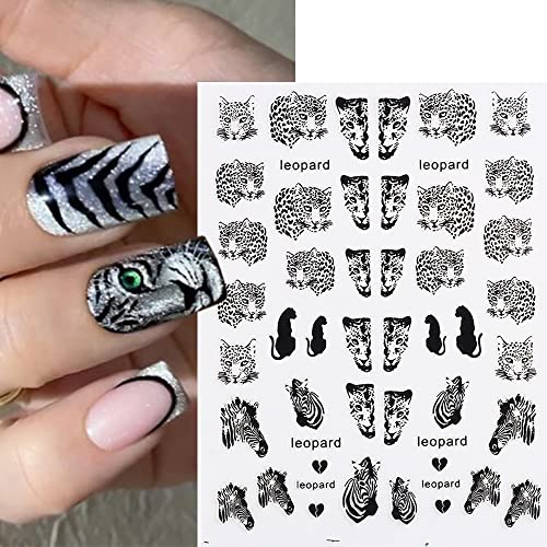 Leopard Nail Art Sticker Tiger Zebra Wild Animal Print Nail Decals Self Adhesive Gold Bronzing Decals For Nails Y2K Cool Girl Fashion Gothic Manicure Decoration Nail Art Supplies… #TOP3