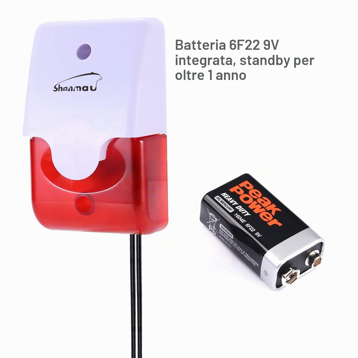 Rilevamento del livello dell'acqua alto/bassa, allarme stroboscopio rosso da 120 dB, sensore del livello dell'acqua(volume regolabile), cavo sonda da da 5m, può rilevare troppopieno e mancanza d'acqua