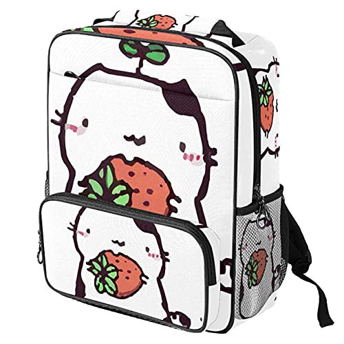 Sac de travail tendance avec protection PC portable et motif chat fraise