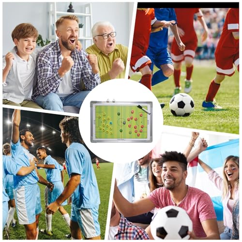 Tableau de football magnétique blanc effaçable avec 2 stylos de planification - 4