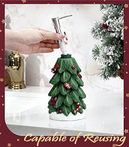 Emibele Christmas Tree Lotion Dispenser, Resin Hand Soap Dispenser Bottle