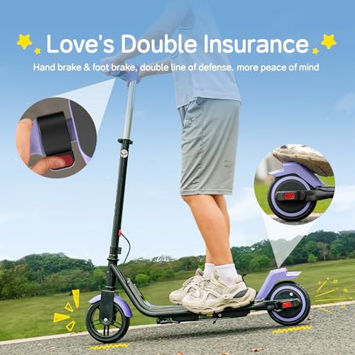 Image of ECOROAD EK6 Kids Electric Scooter for 6-12, 3 /6 /10mph Speeds for Ultimate Comfort & Adjustable Height, 150W & Dual Brake Safety Electric Scooter, for Outdoor Play, Park Rides (Rider:3.9-5.2 FT)